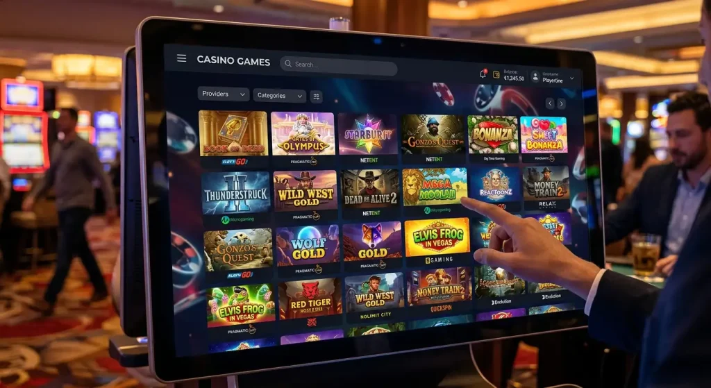 Casino game library showing a diverse selection from many different software providers