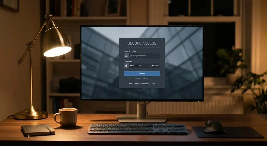 Prestige Casino login screen with secure authentication interface