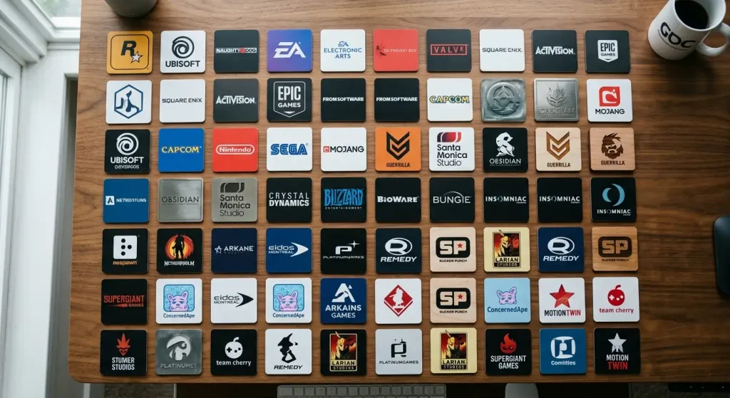 Multiple game provider logos arranged showing diversity as quality indicator