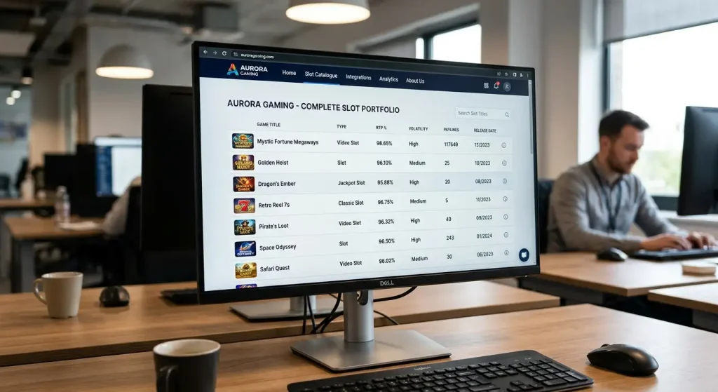 Game provider website showing published RTP documentation for slot catalogue
