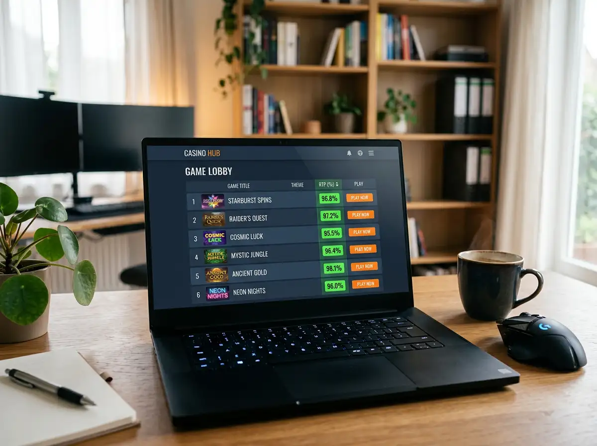 RTP filter tool for informed game selection in casino lobby
